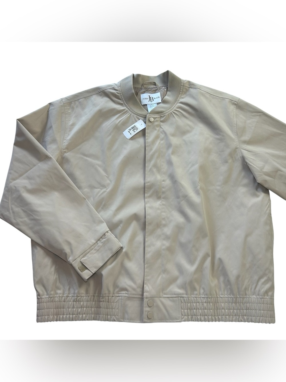 NWT John Blair Men's 3 Season Full-Zip Jacket Khaki Tan Bomber Windbreaker 2XL